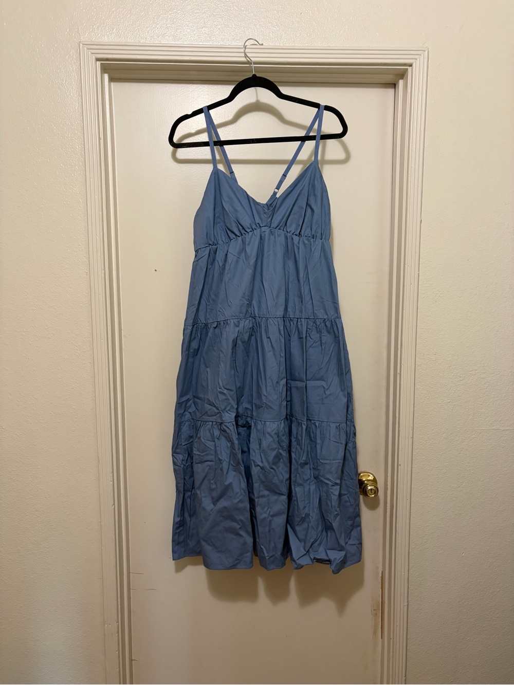 THE GOOD JOURNEY CORON BLUE TIERED MAXI DRESS SIZE LARGE NWT